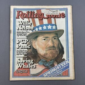 Willie Nelson, Bruce Springsteen Vintage Rolling Stone Magazine 1978 Issue #269